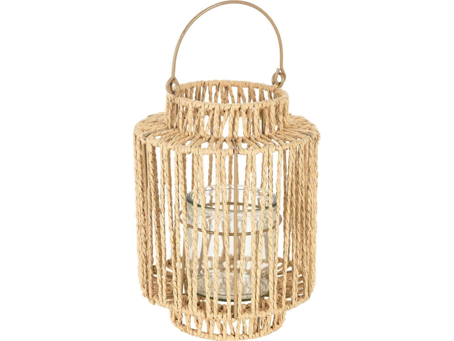Home Styling Collection flettede lyskæder/lanterner med håndtag, 19 x 25 cm