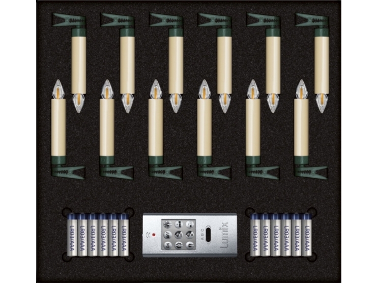 Lampki choinkowe Krinner Krinner Superlight Bavaria Mini Flame 12 pcs. Set Ivory | Belysning - Annan belysning - Dekorativ belysning | GameStuff