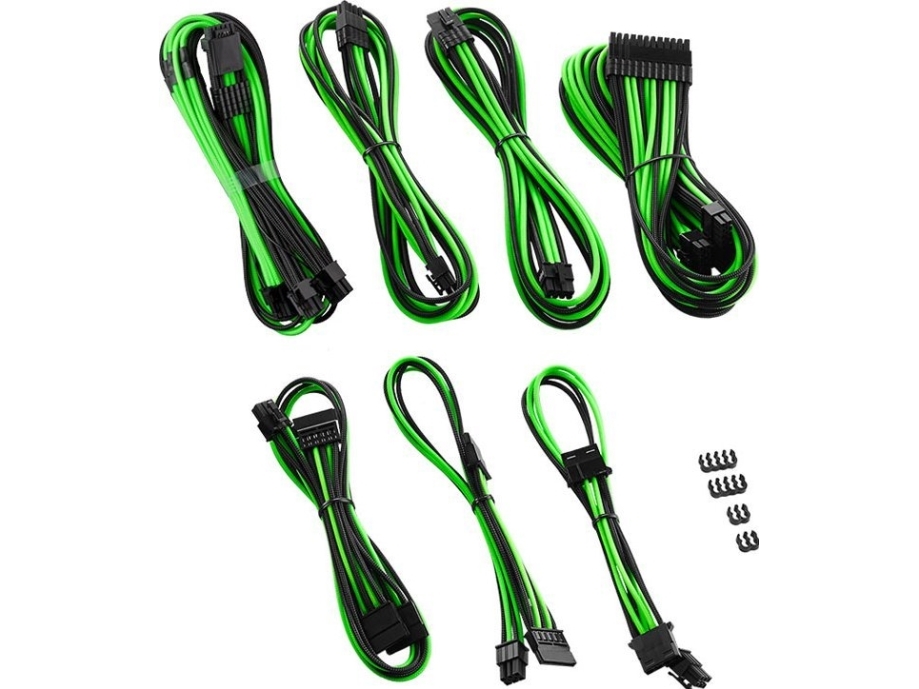 Cablemod C-Series Pro Modmesh 12Vhpwr Kabelsæt Til Corsair Rm, Rmi, Rmx (Black Label) - Sort/Grøn