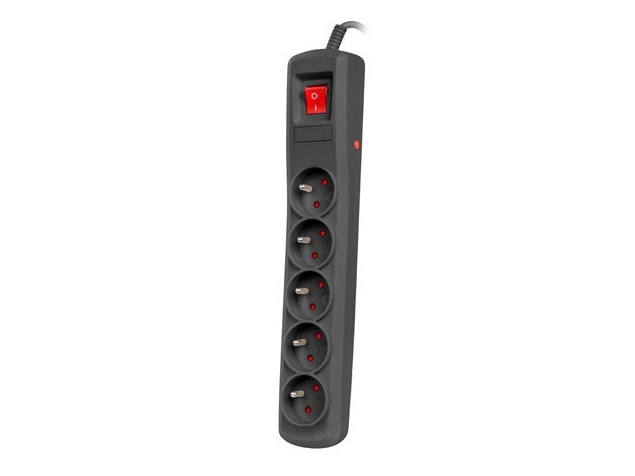 Natec Nsp-1715, 182 J, 5 Ac-Ausgänge, Typ E, 10 A, 2300 W, Schwarz