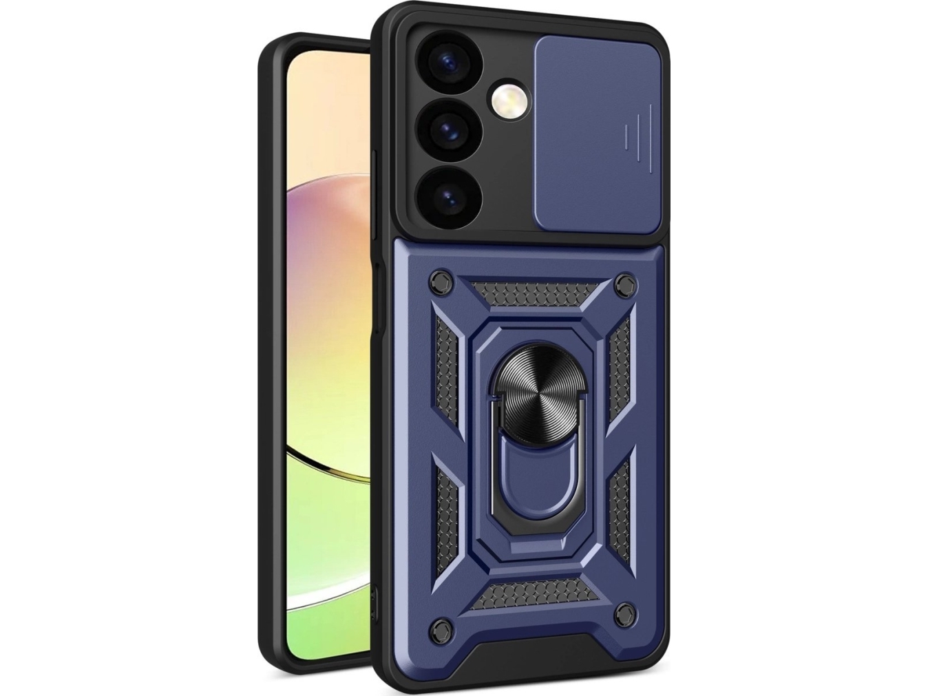 Hybrid Armor Camshield Fodral För Samsung Galaxy A35 Med Kameraskydd Blå