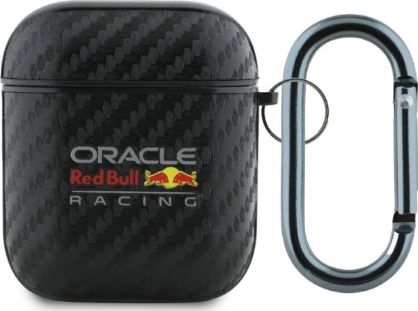 Fall Red Bull Red Bull Bull Pu Carbon Logo Airpods 1/2 Schwarz