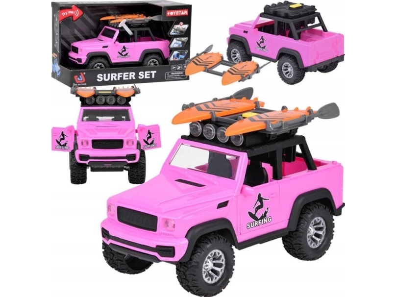 Pink off-road bil legetøj dækplader – lyd og lys ZA5223