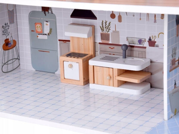 Charmerende hus med møbler Stilfuld dukkevilla i træ ZA5368