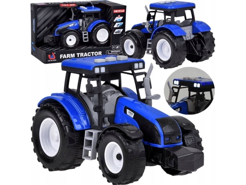 Blå traktor til den lille landmand + lyslyde ZA5224