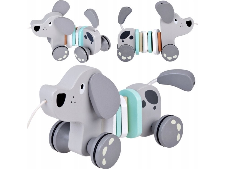 Hund i trä - dragleksak på snöre Greyhound ZA5376 | Leksaker - För dom minsta - Dragdjur | GameStuff