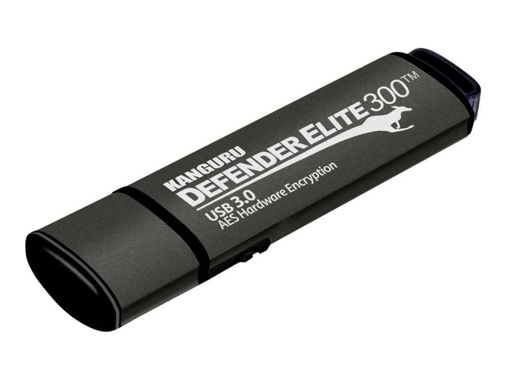 Kanguru Encrypted Defender Elite300 - Usb Flashdrive - Krypteret - 32 Gb - Usb 3.2 Gen 1 - Fips 140-2 Level 2 - Sort - Taa-Kompatibel