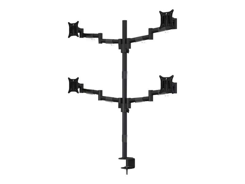 Multibrackets M Vesa Deskmount Officeline Quad Black | Vesa 75x75 100x100 | Max 8kg | Desk Clamp | Black