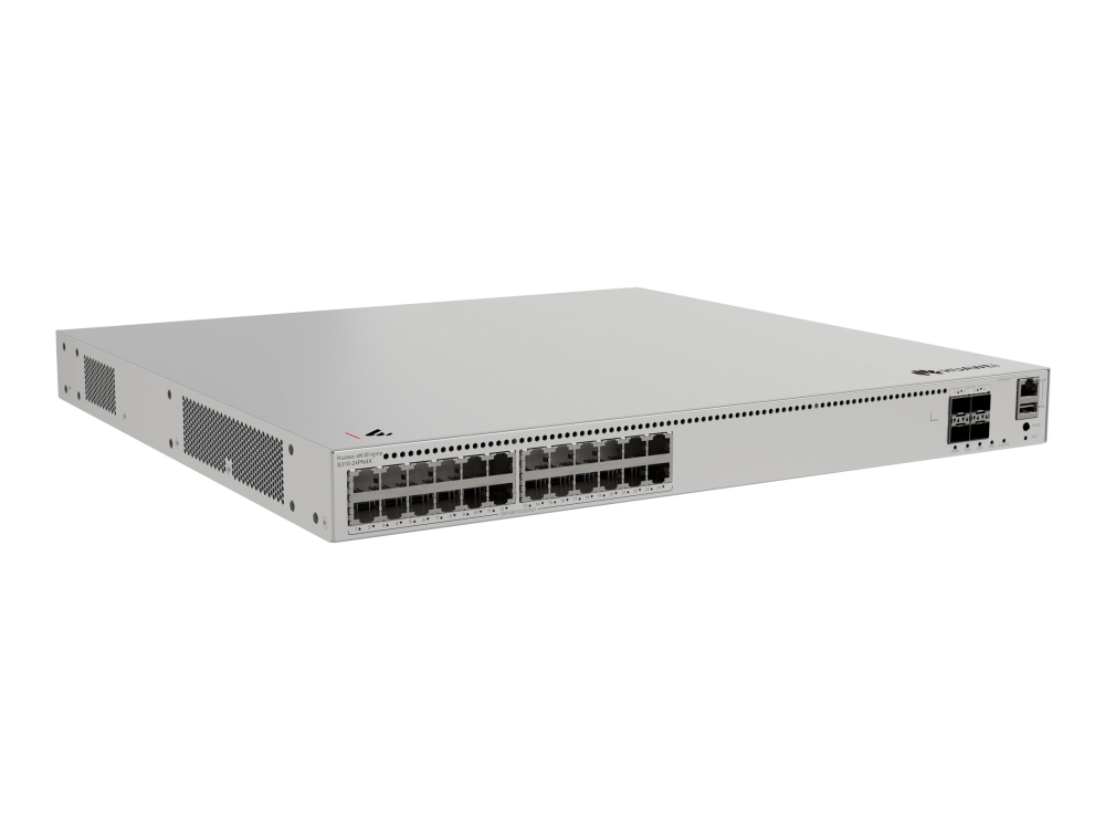 Huawei Ekitengine S310 Series S310-24Pn4x - Switch - L2+ - Administreret - 24 X 10/100/1000/2.5G (Poe+) + 4 X 1 Gigabit / 10 Gigabit Sfp+ - Front Til