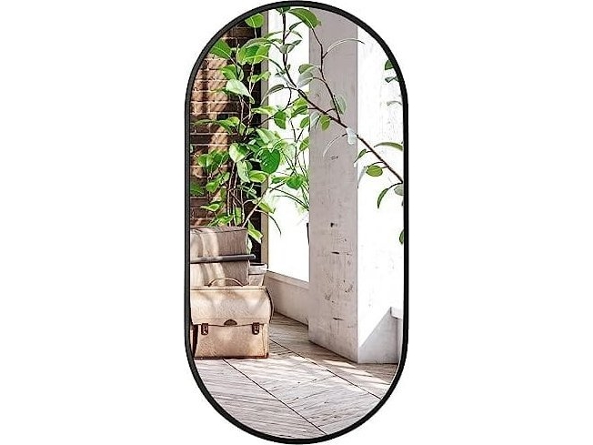 Leobert Oval spejl 100x50cm sort ramme