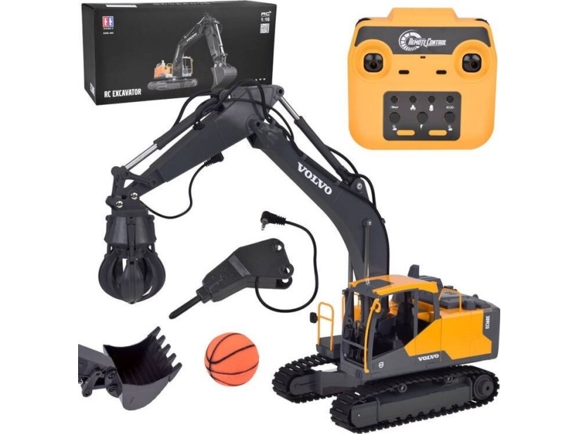 Jokomisiada Licenseret VOLVO-gravemaskine 1:16, fjernbetjening, mange funktioner RC0668