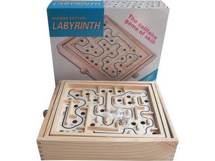 Tooky Toy Labyrint-arkadespil i træ