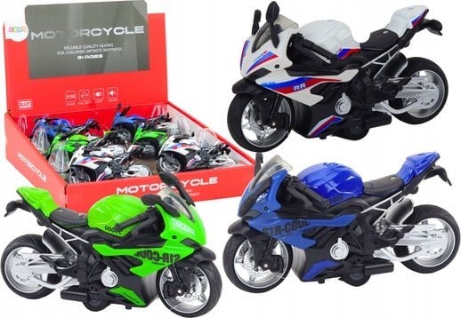Lean Toys Sportinis motociklas su trinties pavara, 3 spalvos