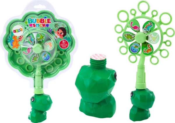 LeanToys sæbebobler skål med dino vindmølle grøn