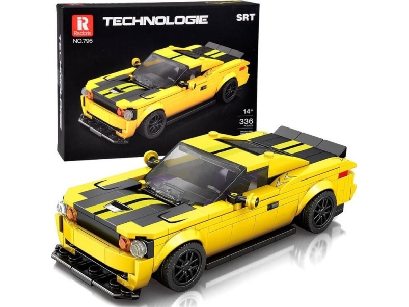 Jokomisiada Tekniske klodser 336-elementer + klistermærker Gul sportsvogn ZA5260