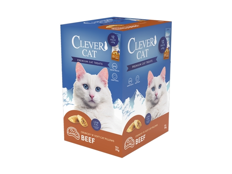 Clever Cat Pillows 30 g Beef | Sällskapsdjur - Katt - Kattgodis | GameStuff