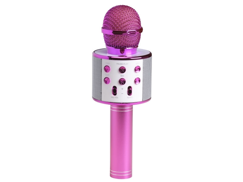 Denver Kms-20P, Karaoke Mikrofon, Kabel & Trådløs, Bluetooth/3.5 Mm, 10 M, Usb Type-A, Lyserød