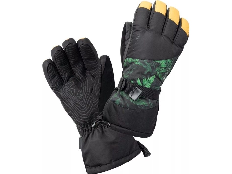 Elbrus Herren-Skihandschuhe Maiko Schwarz/Grün/Gelb Größe S/M