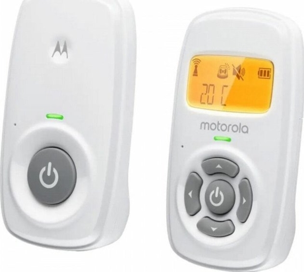 Motorola Am24, Dect-Babyfon, 300 M, Weiß, Bernstein, Akku