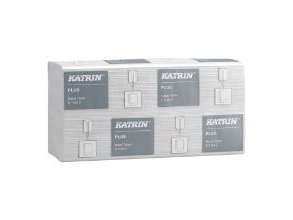 Handduksark Katrin Plus C-Fold 2-lagers L24xW33xD9cm Nyfiber Vit,16 pk x 100 st/crt | Rengöring - Avtorkning - Pappershandduk dispensrar | GameStuff
