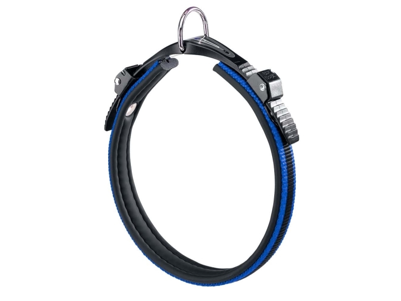 Ferplast Ergocomfort Hundehalsband - Mittelgroß, Mikroverstellbar, Weich Gepolstert, Schnellverschluss, Blau