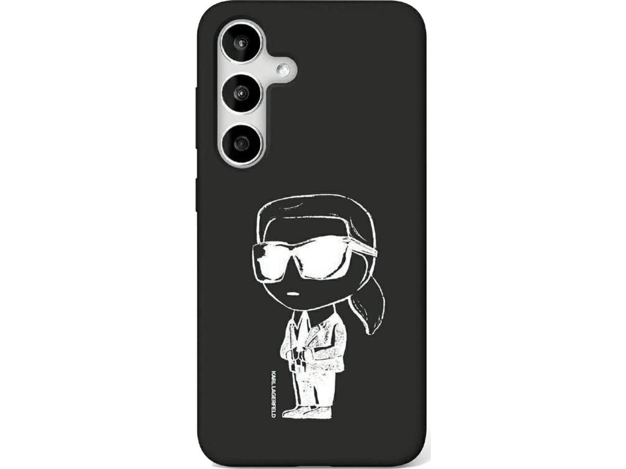 Fodral Karl Lagerfeld Silikon Graffiti Ikonik Tryckt Logo Magsafe För Samsung Galaxy S25 Ultra Svart
