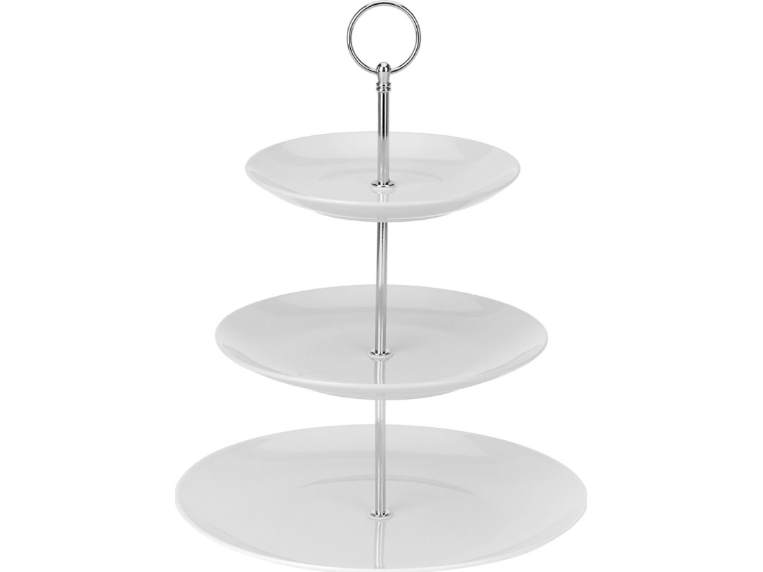 3 aukštų torto stovas Excellent Houseware KO-628900040, balto porceliano