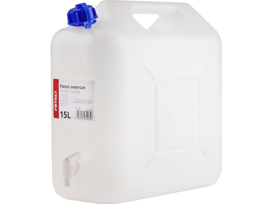 Plastikinis vandens bakas su čiaupu 15L AMIO-03203