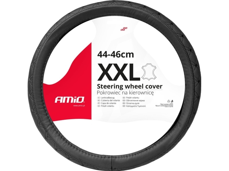 Amio Automobilio vairo užvalkalas 44-46 cm, natūrali oda, SWC-51-XXL