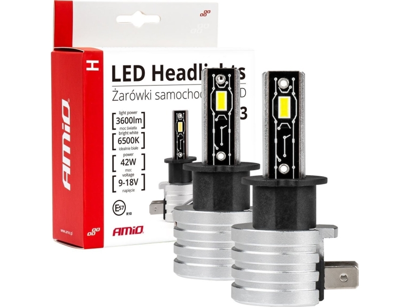 AMiO led autolamput h-mini h3 sarja 6500k canbus amio-03330