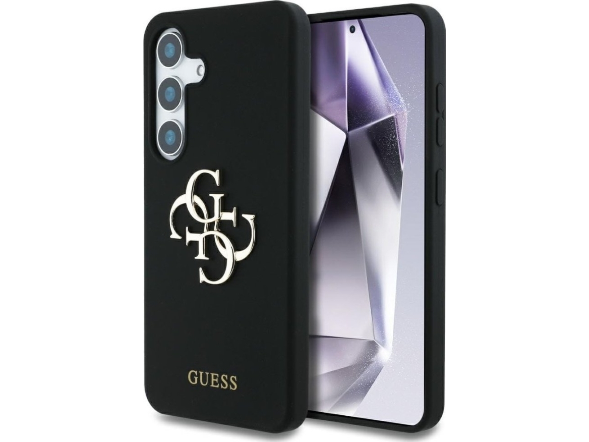 Fodral Guess Silicone Big 4g Logo Bottom Script För Samsung Galaxy S25 I Svart