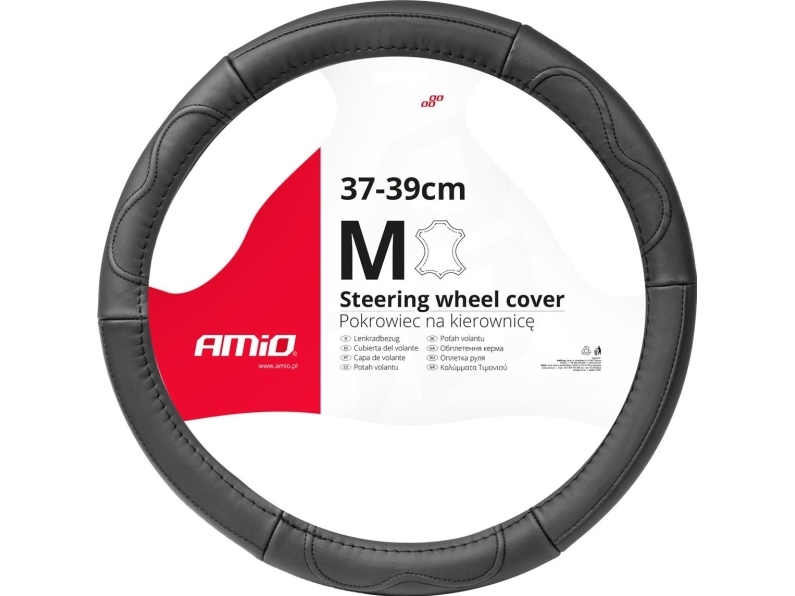 Amio Automobilio vairo užvalkalas 37-39 cm, natūrali oda, SWC-49-M