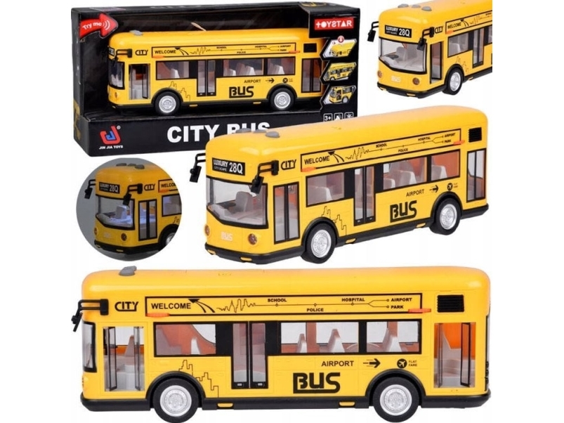 Gul festbus med åbningsdøre, lyde og lys, musik ZA5222