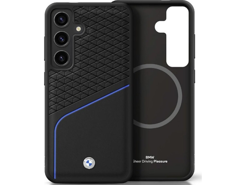 Bmw Leather Textured And Smooth Magsafe Case For Samsung Galaxy S25 Black