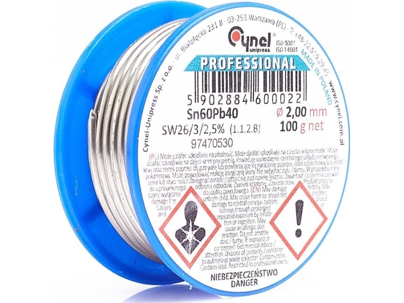 CYNA lödtrådspole 2,0 mm 100 g Sn60Pb40 | EL Artiklar - Vägar & tillägg - Lödd & Tillbehör | GameStuff