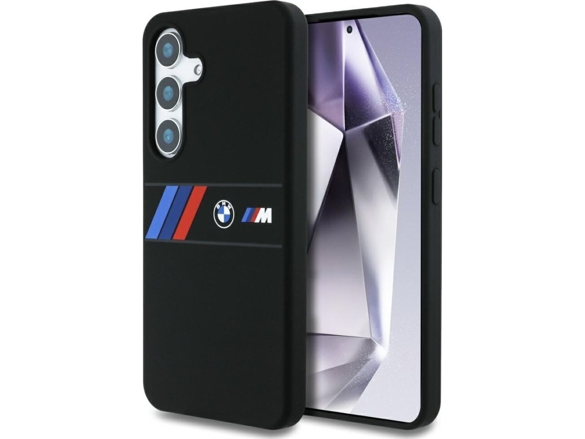Fodral Bmw Silicone Middle Tricolor Stripes Magsafe För Samsung Galaxy S25 Svart