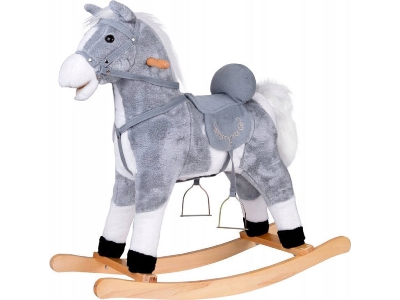 Jokomisiada Stor hest Grå gyngehest + bevægelig hale og snude ZA5441