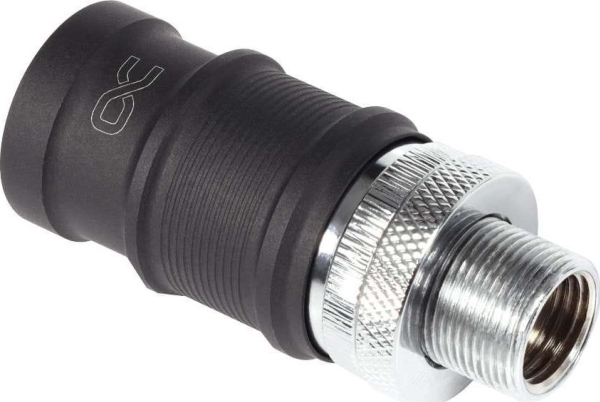 Alphacool ES lynlås BLH1A PushIn Female IG med skottilslutning (krom/juodas (mat))