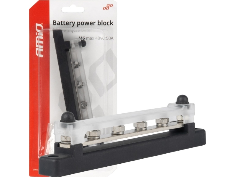 AMiO jordfördelningsblock plus samlingsskena m6 12v - 48v 150a amio-03808 | Bilvård & Biltillbehör - Bilens Interiörutrustning - Övriga | GameStuff