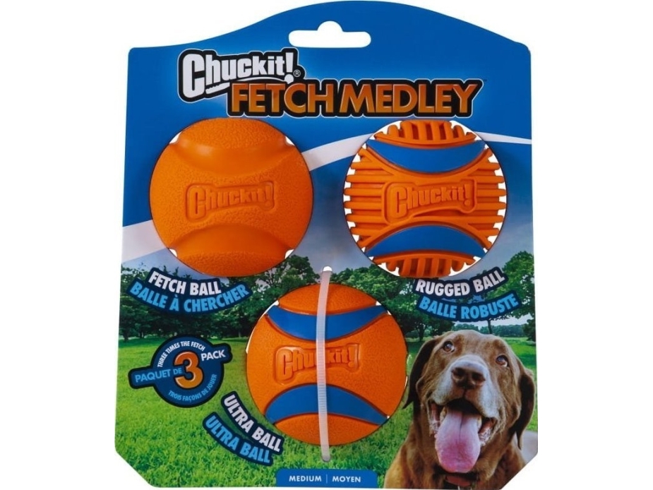 CHUCKIT Fetch Medley bolde, M, 3 stk. | Sällskapsdjur - Hund - Leksaker & Aktivering | GameStuff