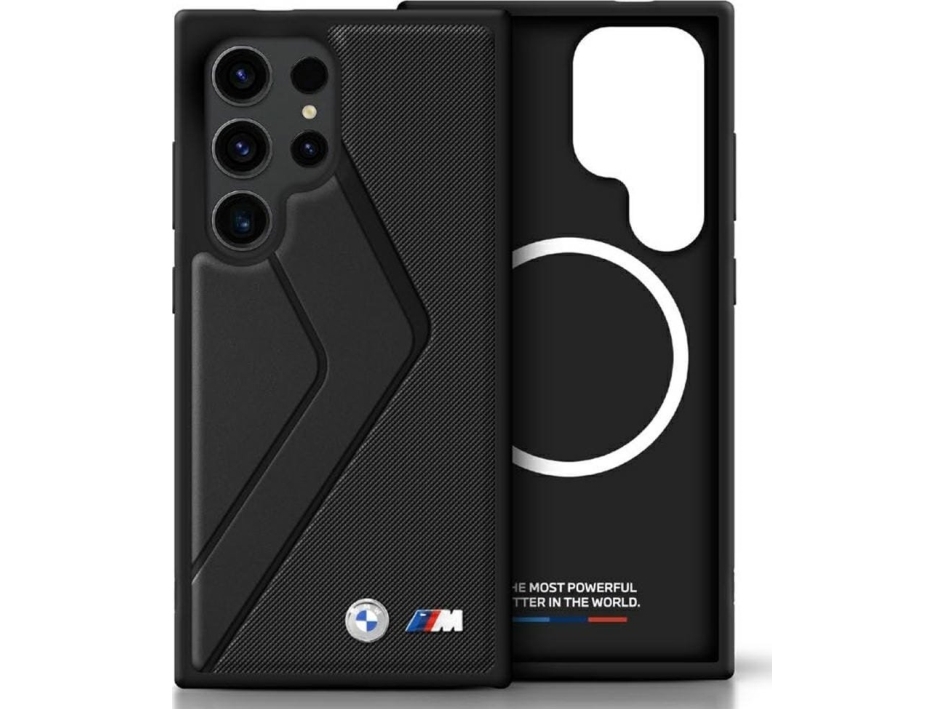 Dklas Bmw Leather Oversized Stripes Magsafe Samsung Galaxy S25 Ultra Juodos Spalvos