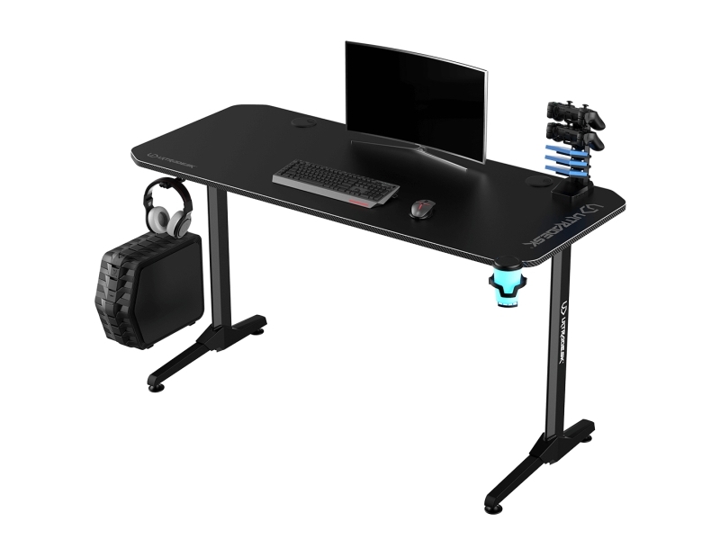 Ultradesk Frag V3, Lige, Rektangulær form, Stål, Spil, Hjemmekontor, Plast, Sort