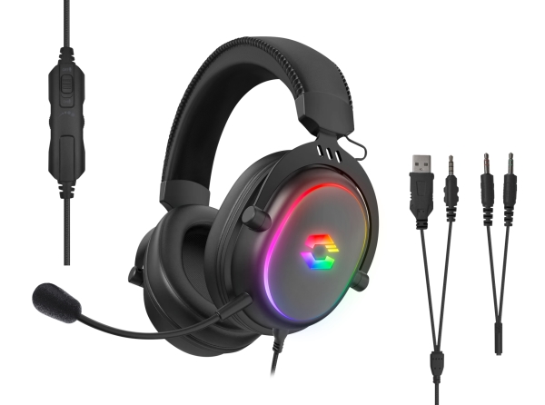 Speedlink Conux Rgb, Ledningsført, 20 - 20000 Hz, Spil, 265 G, Headset, Sort