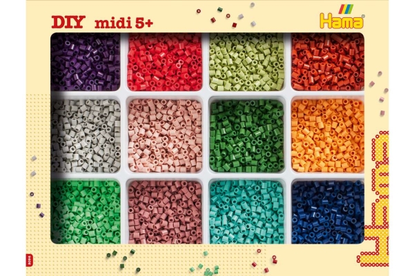 Hama Midi Perler - Diy Perlesæt Med 9.600 Perler - 2096
