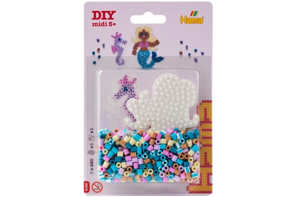 Hama Midi Perler - Diy Lille Havfrue Perleplade Og 450 Perler - 4195