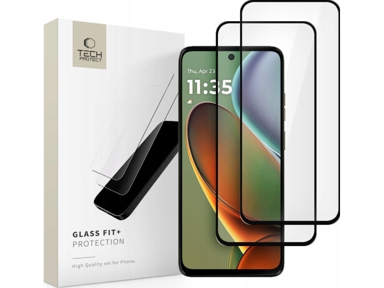 Hofi Gehärtetes Glas Tech-Protect Glass Fit+ 2Er-Set Motorola Moto G15/G15 Power/G05/E15 Black