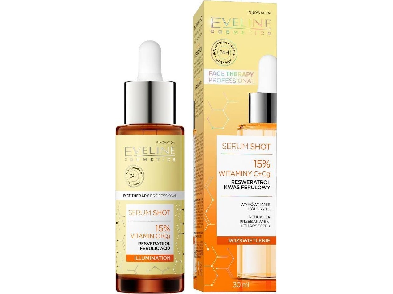 Eveline Face Therapy Professional Serum Shot - Lysnende Behandling Med 15 % C-Vitamin 30 Ml