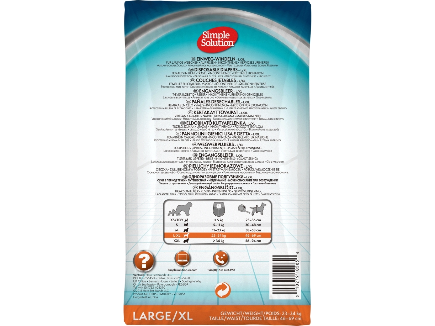 Simple Solution Engångsblöja för tikar, 12 st, L-XL | Sällskapsdjur - Hund - Skötsel & Hygien | GameStuff