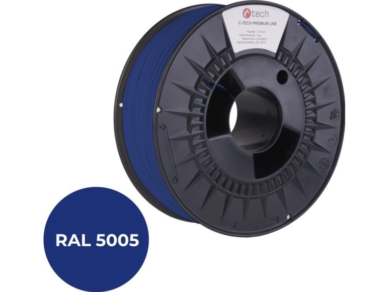 Printing Filament C-Tech Premium Line, Abs, Signal Blue, Ral5005, 1.75Mm, 1Kg
