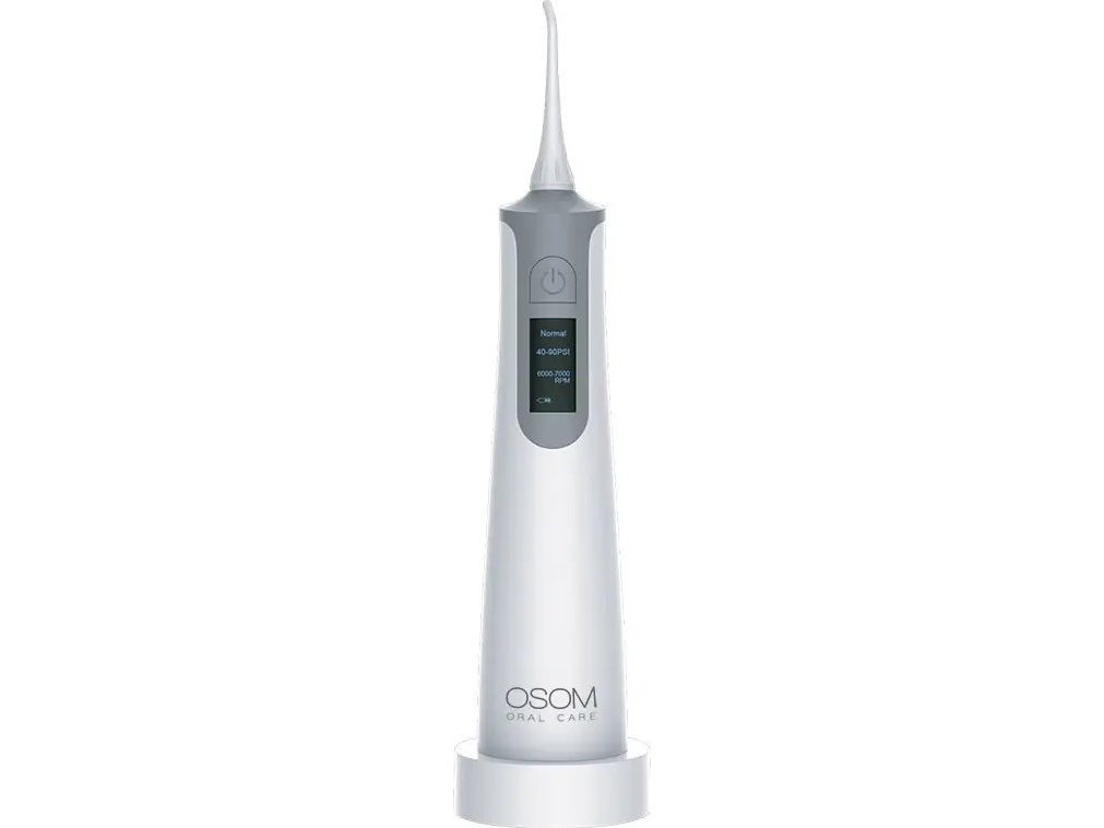 Burnos irigatorius OSOM Oral Care Sidabrinis OSOMORALWF128SILV, IPX7, LCD ekranėlis, sidabrinė spalva
